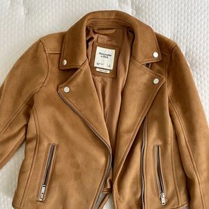 Abercrombie Vegan Suede Moto Jacket in Small